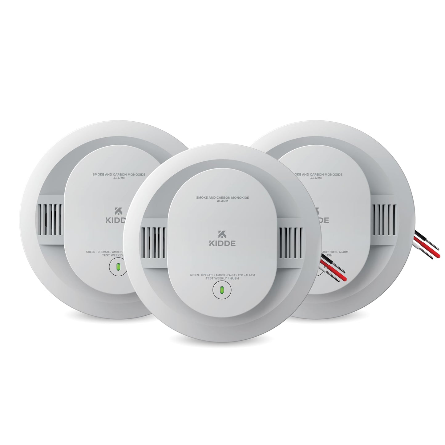 Kidde Hardwired Smoke & Carbon Monoxide Detector for Home, Interconnectable, AA Battery Backup, 3-Pack