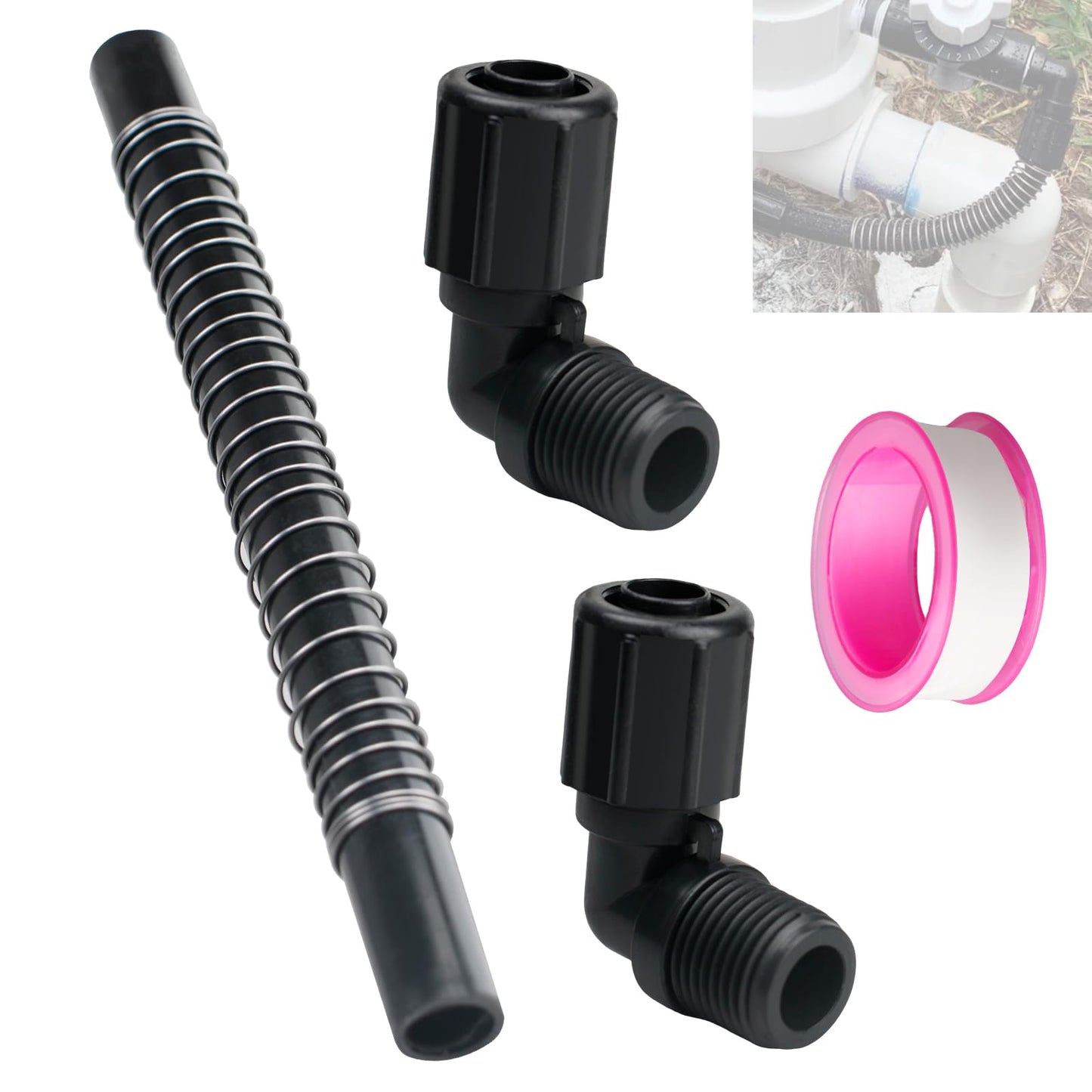 Pool Chlorinator Flexible PVC Tubes R172091 fit for Pentair Rainbow 320 Chlorine/Bromine Feeders, with R172272 Elbow R171097 Tube Support Fitting Compatible with Pentair 322 Feeder
