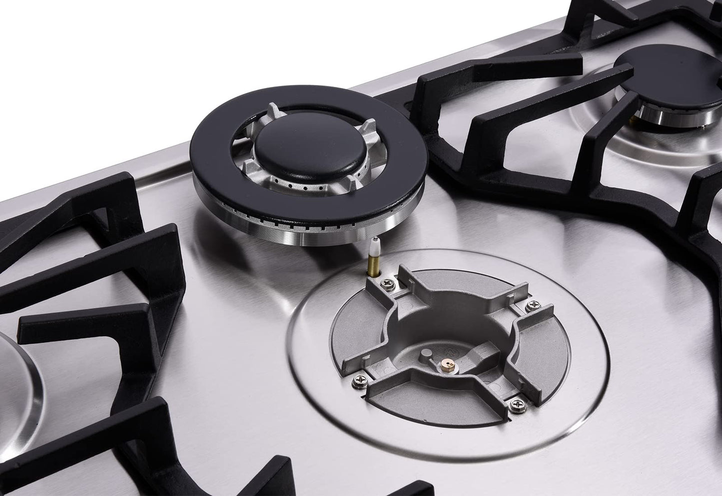 30 Inch Gas Cooktop, Built-in Stainless Steel 5 Burners Gas Stovetop LPG/NG Convertible Gas Stove Top Dual Fuel Gas Hob DM527-SC02