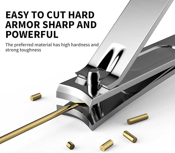 Derlaier Nail Clippers Set - Toenail Clippers & Fingernail Clipper Combo, Dual-Size Stainless Steel Nail Cutters for Home/Travel, Anti-Slip Grip, Ingrown Nail Care Tool (Silvery-Large/Small)