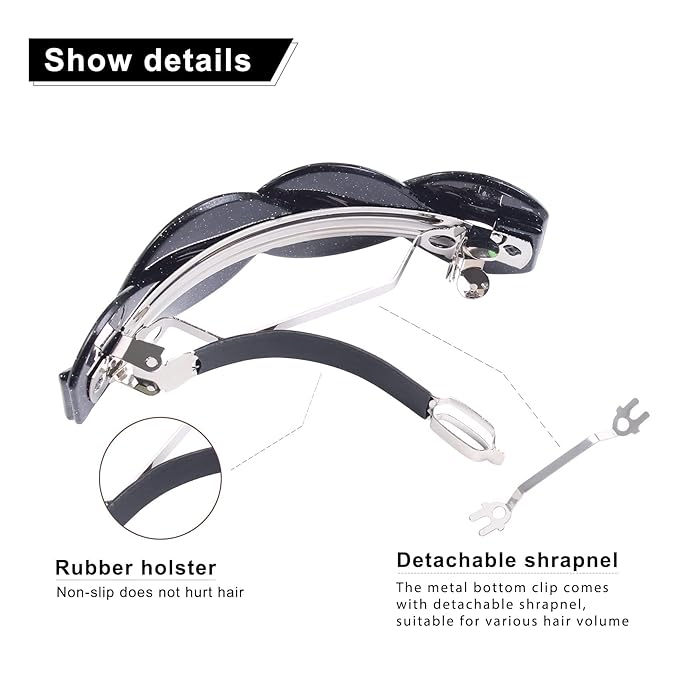 Large Hair Barrettes for Women Beautiful Lines Simple Retro Classic Snap French Hair Clips Fashion Hair Accessories for Women Thick Hair 3 Pcs