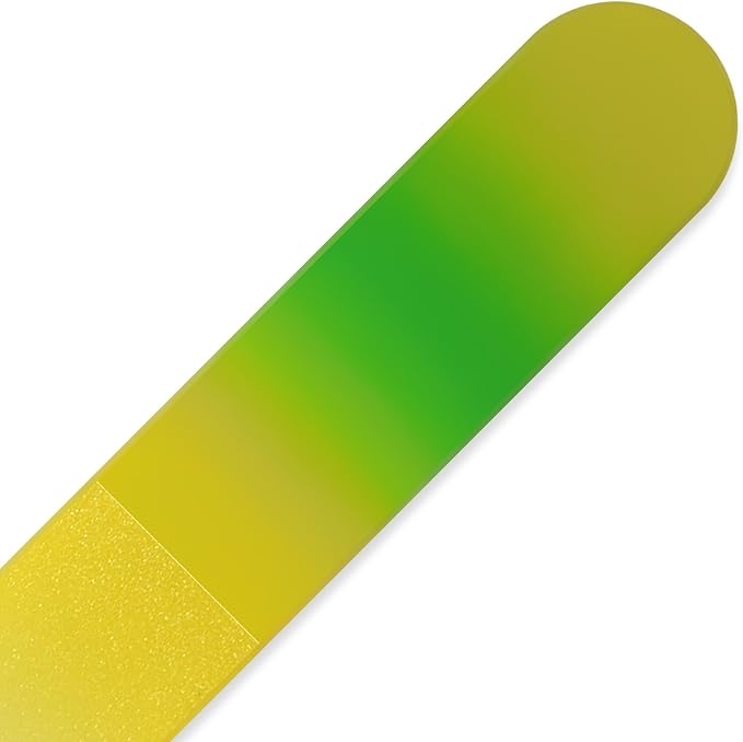 Mont Bleu Rainbow Crystal Nail File in Black Pouch - Large/Professional Size - Czech Tempered Glass - Handmade in Bohemia (Czech Republic)
