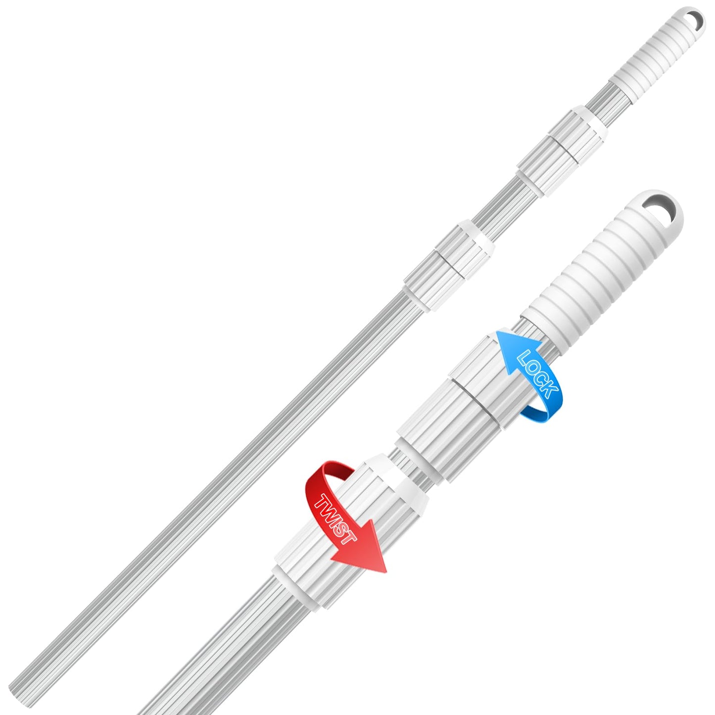 YEECHUN Professional 15 Foot Swimming Pool Pole Telescopic Aluminum Fits Pool Net Skimmer Rake Vacuum Head Brush Cleaning Equipment Heavy Duty,for Skimmer Nets, Vacuum Heads and Brushes