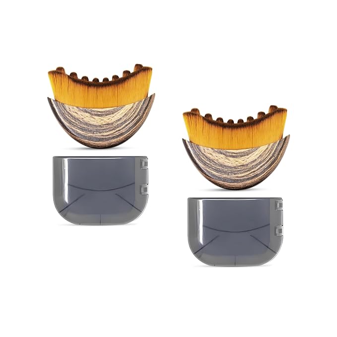 Lymphatic Contour Face Brush for Facial Massage, Rejuvenating & Depuffing - Manual Gua Sha Alternative for Jawline Lifting, Eye Bags, Double Chin & Neck Care(2Pcs)