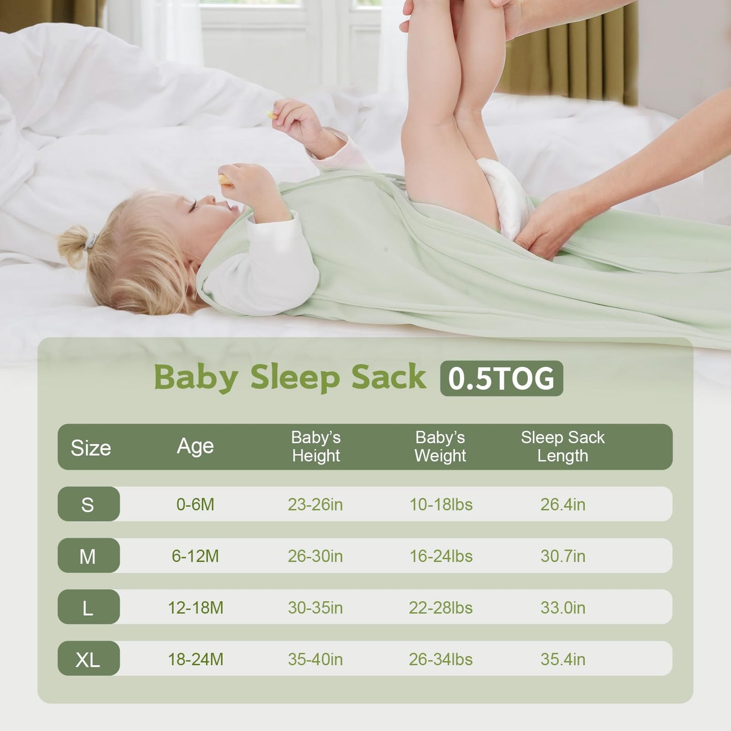 Wrrernsin Baby Sleep Sack 6-12 Months,100% Cotton TOG 0.5 Wearable Blanket for Boys and Girls, 3 Pack 2-Way Zipper Lightweight Sleeping Bags for Toddler Newborn Infant
