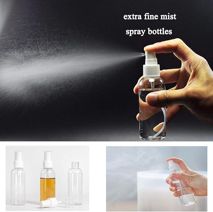 9 Pack Small Spray Bottle, 2.7oz/80ml Travel Spray Bottle, Empty Fine Mist Spray Bottles, Refillable Mini Spray Bottles with Labels