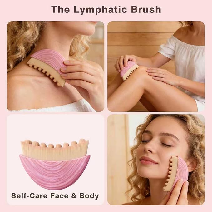 2PCS Lymphatic Contour Face Brush,Lymphatic Drainage for Face Sculpting, Anti-Puffiness & Skin Tightening, Gentle Lifting for All Skin Types, Contour Brush for Jawline Definition