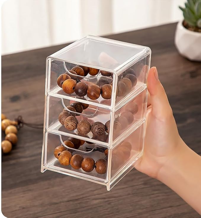 Small Desk Organizer with Drawer, Desktop Organization for Office Supplies, Jewelry Storage Box