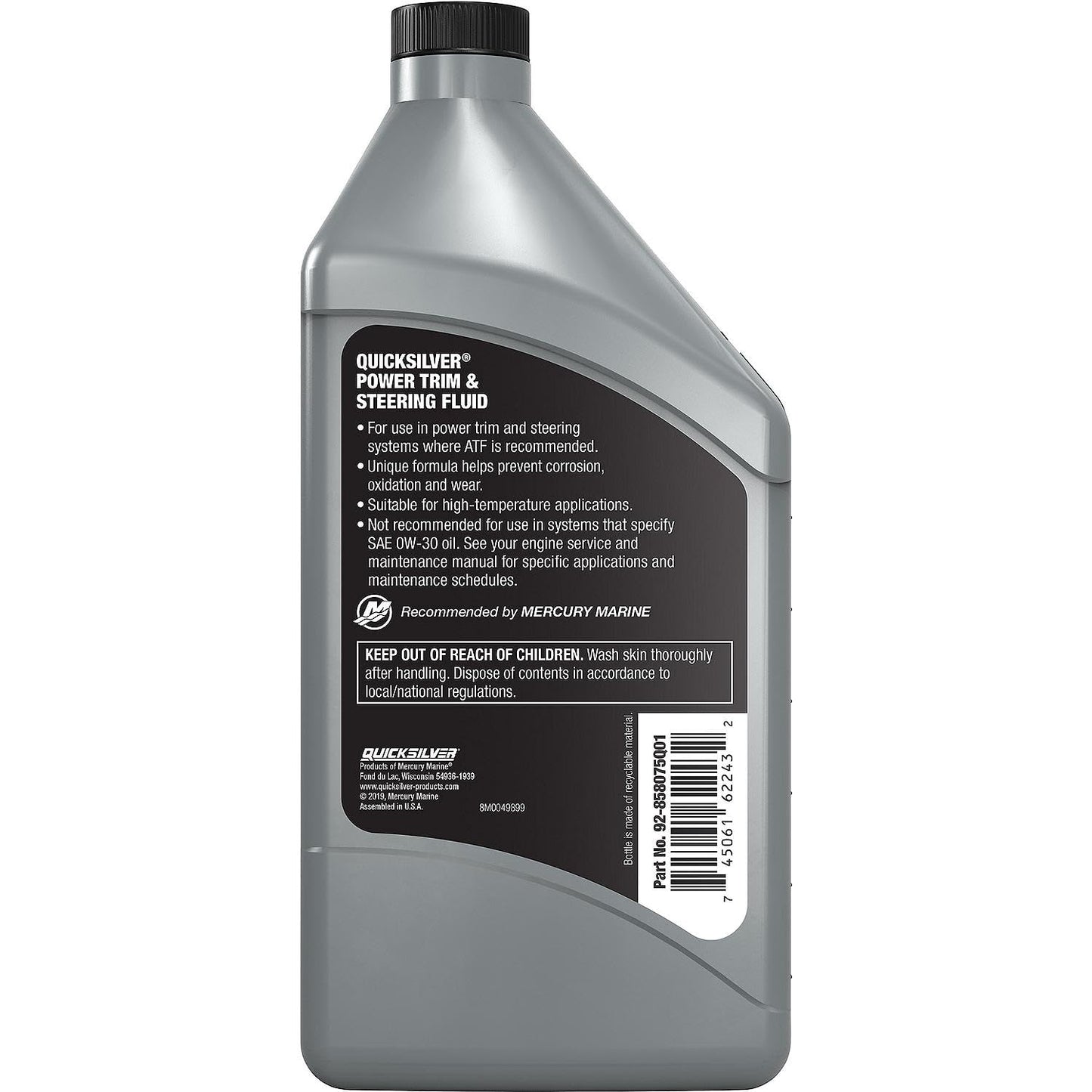 Quicksilver 858075Q01 Power Trim and Steering Fluid, 32 oz