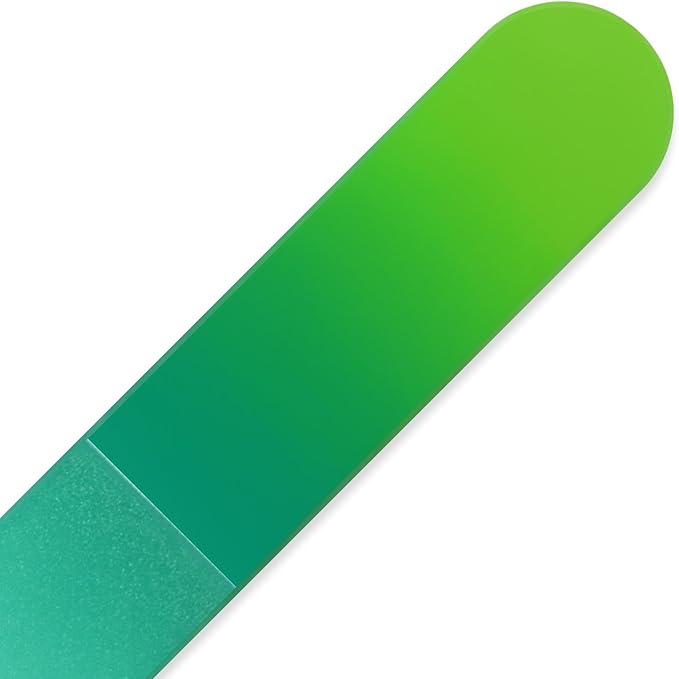 Mont Bleu Rainbow Crystal Nail File in Black Pouch - Large/Professional Size - Czech Tempered Glass - Handmade in Bohemia (Czech Republic)