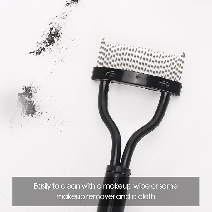 2 Pcs Eyelash Separator Tool Mascara Brushes Eyelash Comb Separator Definer Lash Comb for Combing, Separating Lashes - Black