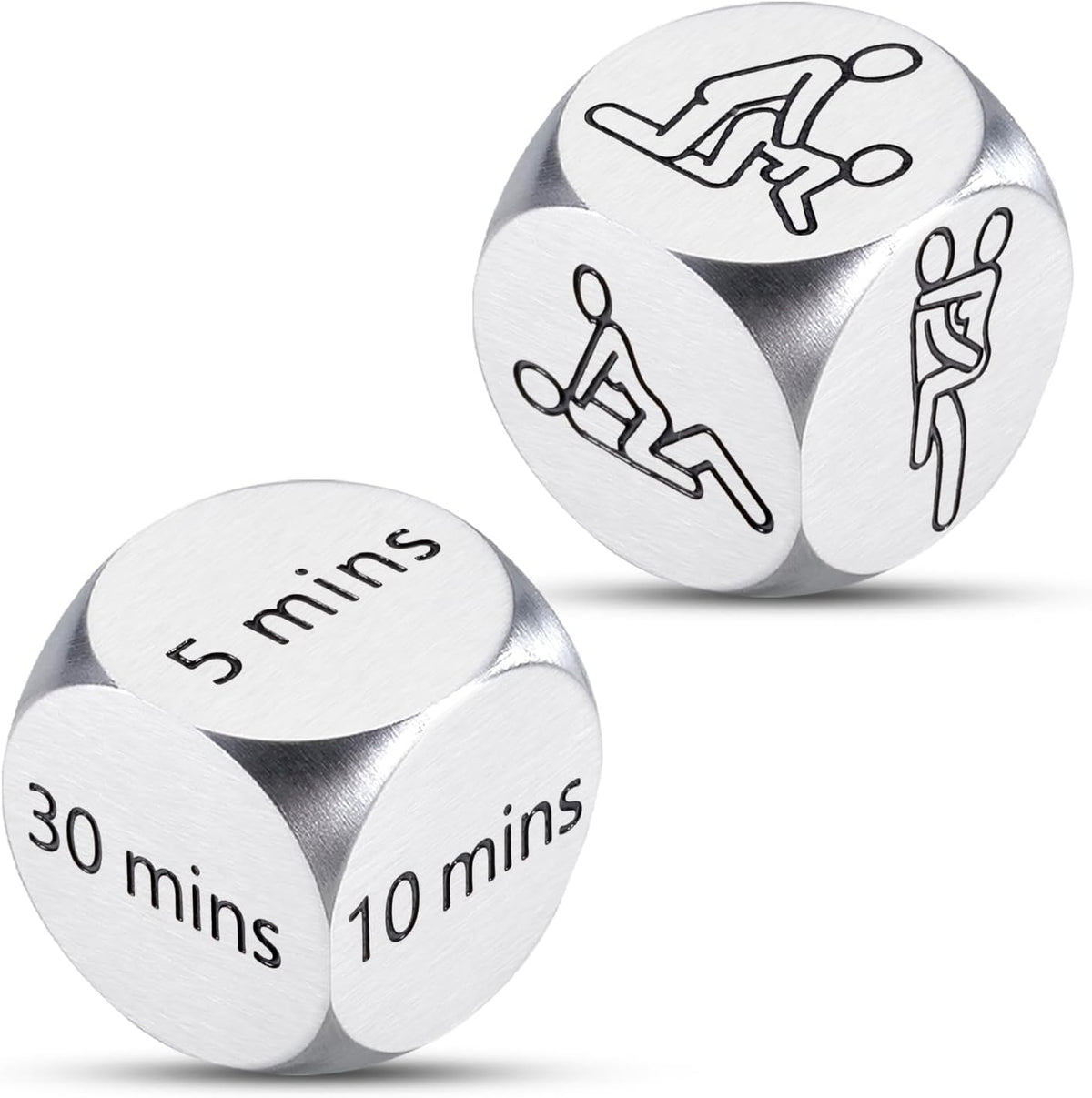 Funny Anniversary Steel Gifts Date Night Dice for Boyfriend Girlfriend Couples Anniversary Wedding Gift for Husband Wife Honeymoon Gift Engagement Gift for Him Her Steel Decision Dice 2PCS