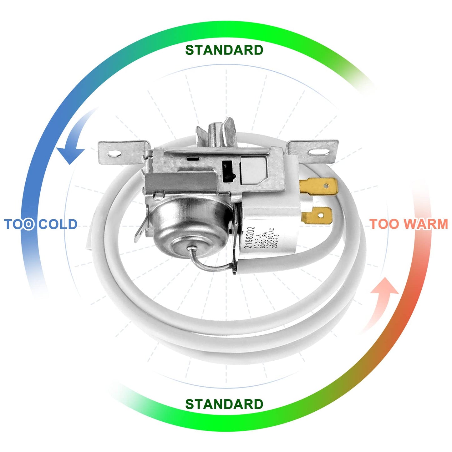 2198202 Refrigerator Thermostat Control Replacement,WP2198202 Freezer Thermostat Control Fit for Ken-More Whirl-Pool Refrigerators etc by Sikawai-Mini Fridge Thermostat