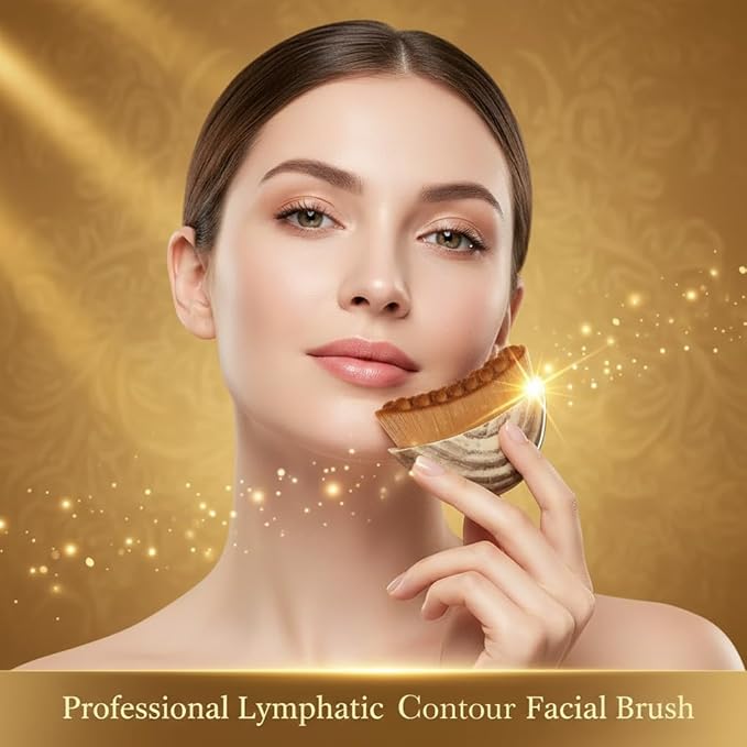2PCS Lymphatic Contour Face Brush, Chin Jawline Sculpting Tool, Drainage Massager for Face & Neck,Ergonomic Design for Anti-Swelling & Fatigue Relief