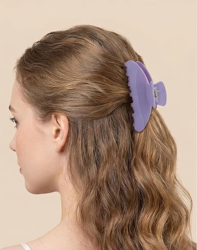 Durable Acetate Hair Clips - 4-Inch Taro color Claw Clips for Fine and Thick Hair (Taro color)