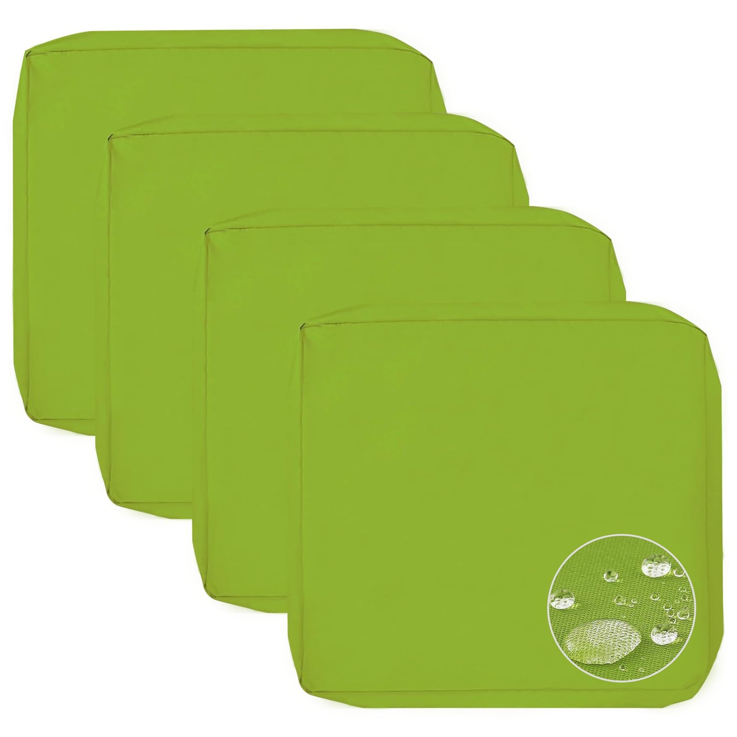 Sqodok Patio Cushion Covers 24x24 inch, Waterproof Outdoor Cushion Covers Replacement 4Pack Patio Cushion Slicovers for Sectional Sofa, Wicker Chair, Green