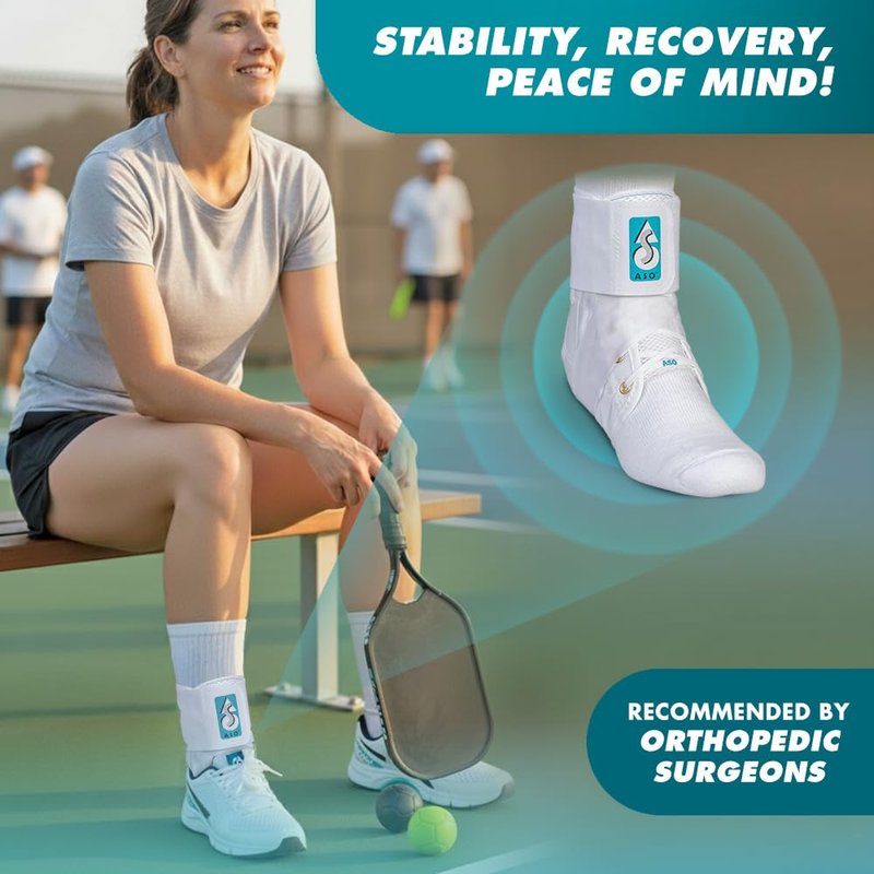 Med Spec ASO Ankle Stabilizer (Small, White) - Lace Up Ankle Brace for Ankle Sprain and Instability, Orthopedic Ankle Support for Men, Women, Adults, Teens and Kids, Sports Injury Recovery, 264002
