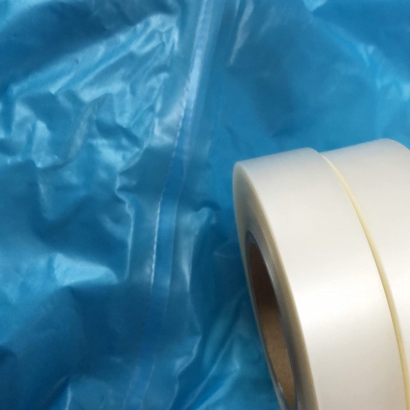 XIWENQUKU 1 Roll 65′ Iron on Hot Melt Seam Sealing Repair Adhesive Fusible Tape，Layer for Waterproof PU Coated Fabrics Sportswear Outdoor Gear Raincoat Tent Awning (Clear, 0.78" X 0.04")