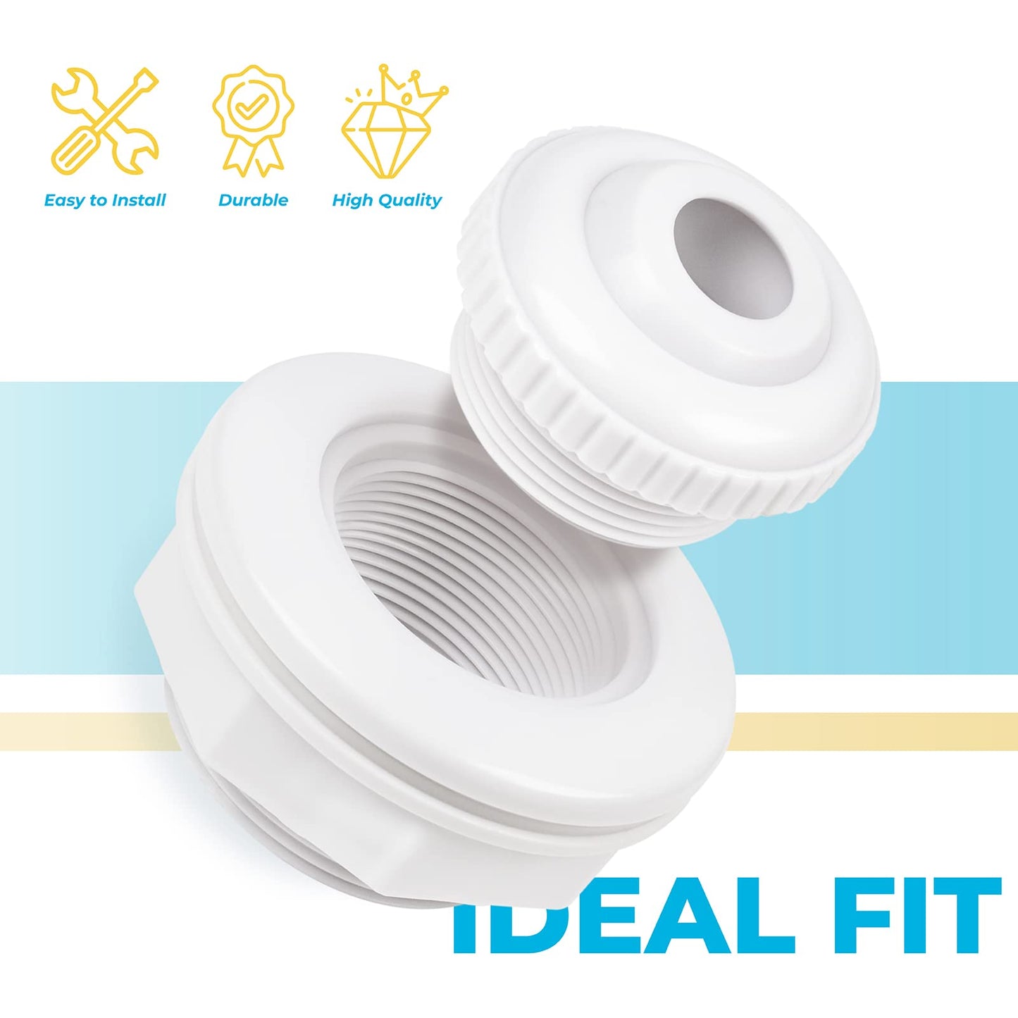 Replacement Hayward Above Ground Pool SP1023 1-1/2" FIP Inlet Return Fitting with Locknut and Gasket & SP1419D Opening Hydrostream Directional Flow Inlet Fitting, Above Ground Pool Accessories（2-Pack）