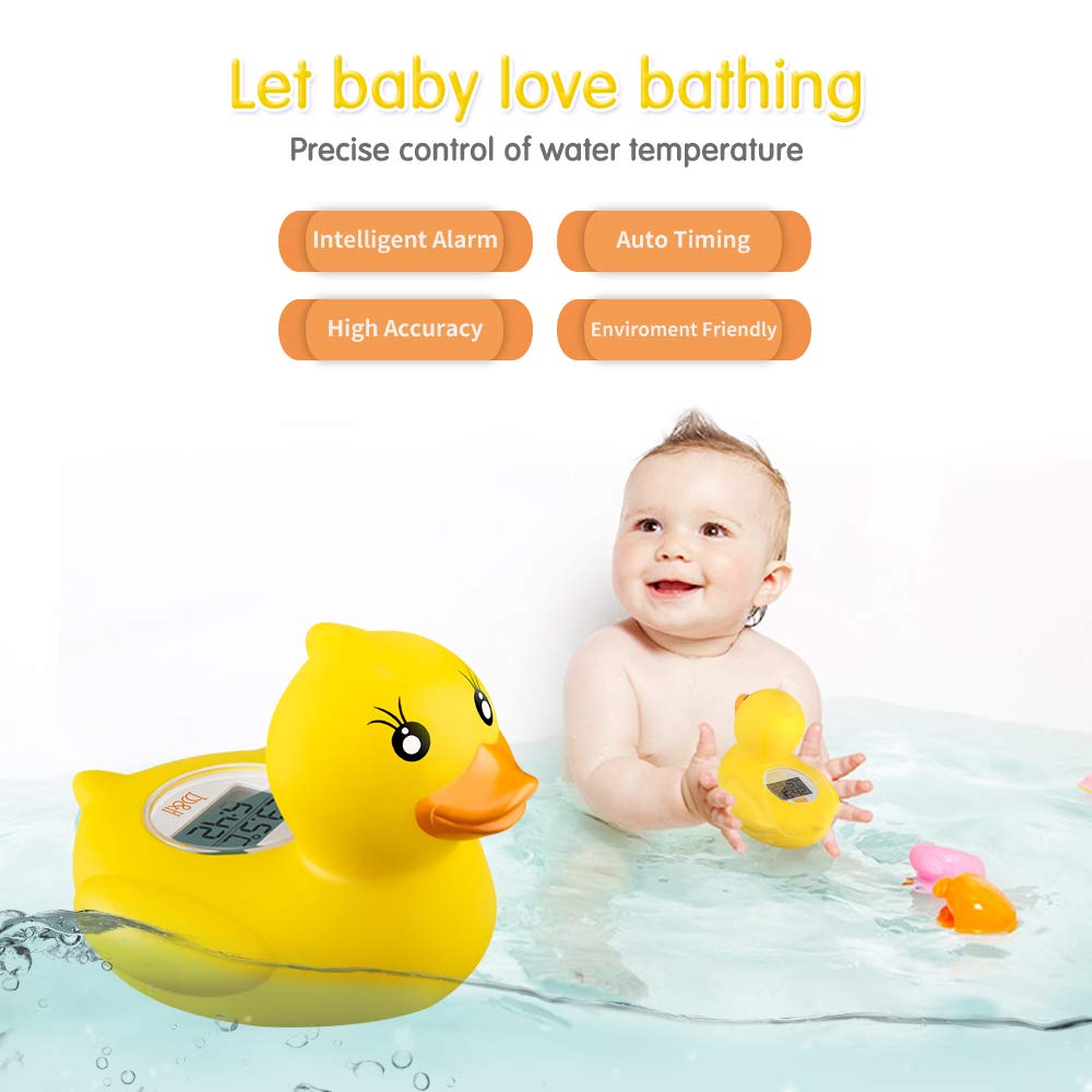 b&h Baby Bath Thermometer, The Infant Bath Floating Toy Safety Temperature Water Thermometer, Baby Bath Essentials (Lady Duck)