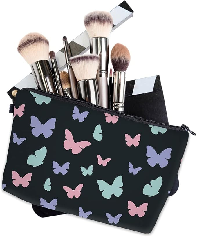 Deanfun Makeup Case Small, Cosmetic Zipper Bag Waterproof for Purse Mini, Women Cute Traveling Accessories Pouch for Ladies Thanksgiving Gifts(D2-55122)