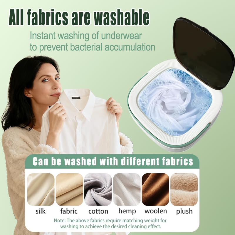 PXNTLA Mini Portable Foldable Washer - 16L Portable Washing Machine, Spin dryer, Small Folding Washing Machine 3 Cleaning Modes for Baby Clothes/Intimate Apparel, for Travel, Home