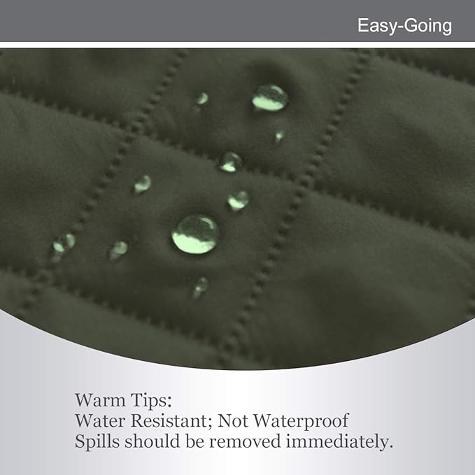 Easy-Going 4 Seater Sofa Slipcover Reversible Sofa Cover Water Resistant Couch Cover with Foam Sticks Elastic Straps Furniture Protector for Pets Children Dog Cat (XX-Large, Army Green/Beige)