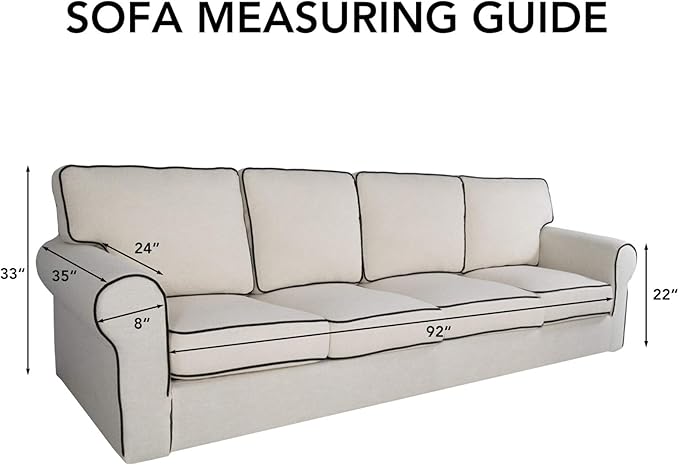 PureFit Super Stretch 4 Seater Sofa Slipcover – Spandex Non Slip Soft Couch Sofa Cover, Washable Furniture Protector with Non Skid Foam and Elastic Bottom for Kids, Pets （XX Large, Cyan）