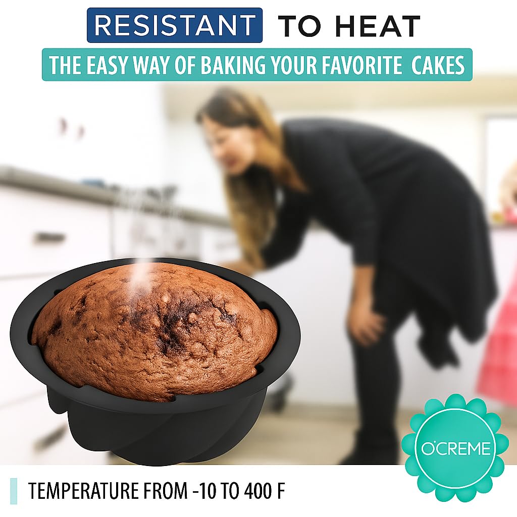 O'Creme Bakeable Plastic Mini Swirl Cake Pan, Baking Pan With Non-Stick Silicone, Reusable nonstick baking molds, Durable, Lightweight, Easy Storage for Baking and Much More - 25 QTY Pack