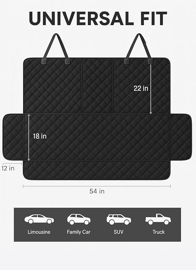 Waterproof Dog Car Seat Cover for Back Seat, Split Car Seat Covers for Dogs, Pet Backseat Cover for Dogs in Car, Nonslip Car Seat Protector, Seat Covers for Cars SUV Truck,seat Belt