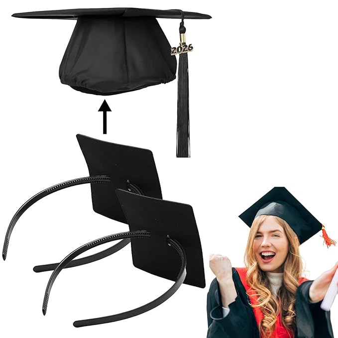 ZEYER Graduation Cap Headband for Women Graduates, Students, Firm Anti-Fall Hair Band for Grad Cap, Secure Hairstyle Ideal For Graduation Ceremonies