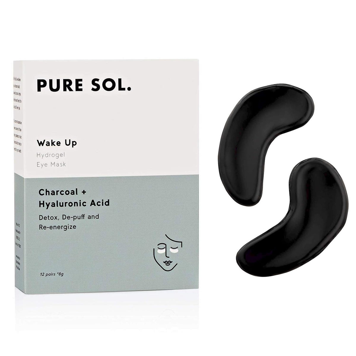 PURE SOL. Charcoal Under Eye Patches â Charcoal Eye Patches For Adults â 12 Pairs Hydrogel Under Eyes Mask To Remove Dark Circles And Under Eye Treatment For Women â Anti Wrinkle Eye Masks