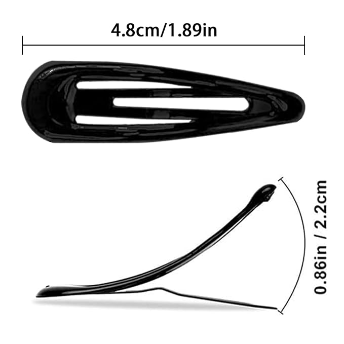 Snap Hair Clips for Women and Girls Water Drop Non Slip Hair Barrettes Heavy Coated Metal Coffee Color Hair Clips Accessory 20 PCS 1.89"