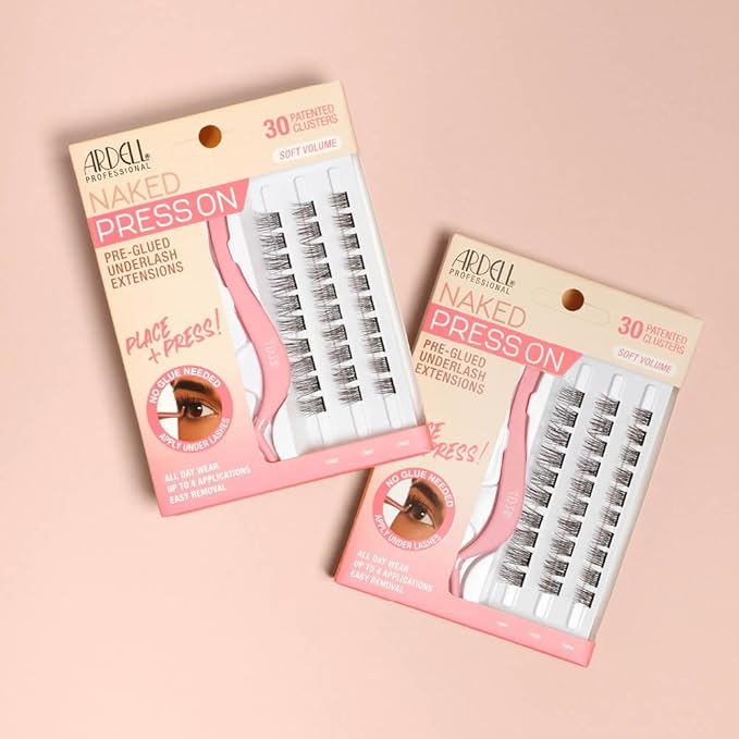 Ardell Naked Press On Lashes Pre-Glued Eyelash Clusters Extensions - Self Adhesive Eyelashes,Soft Volume,No Glue Needed Lash Clusters,(Pack of 2)