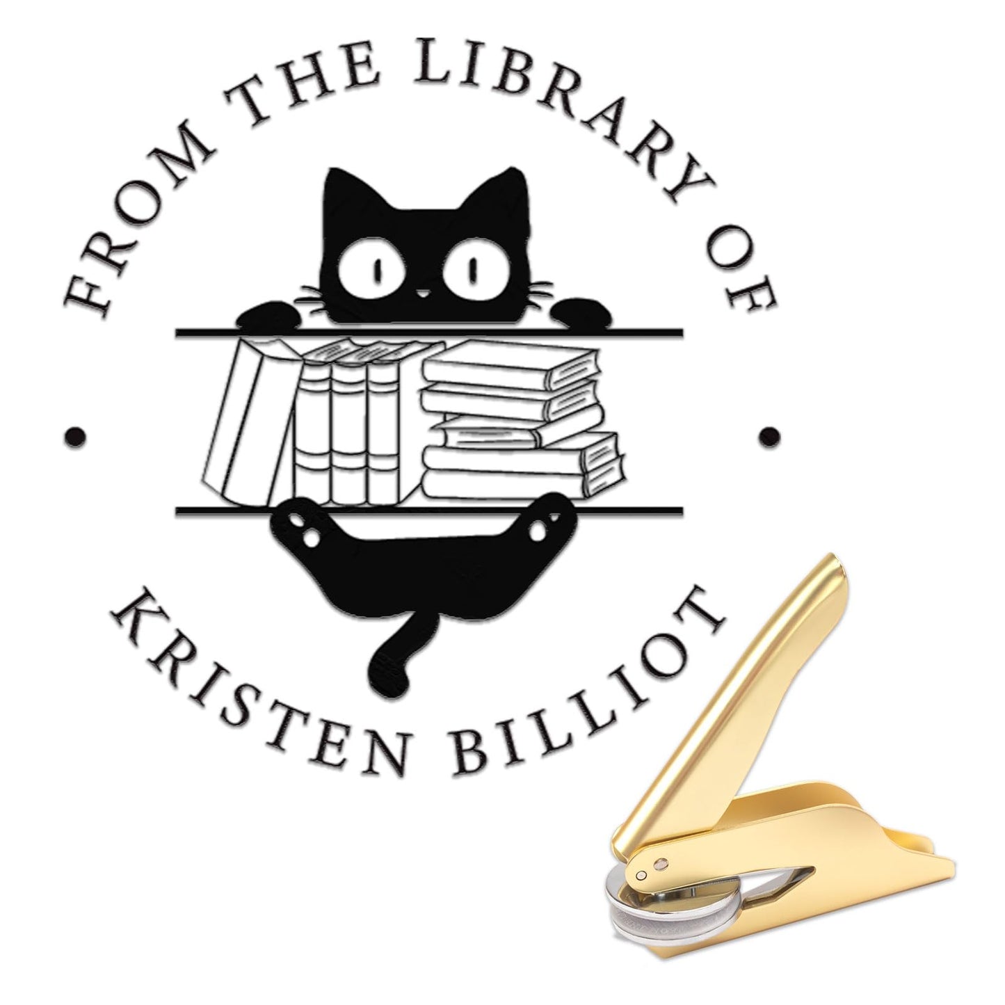 CASAFIT Book Embosser Personalized, Custom Stamp - Library Stamp Personalized Gift Set for Book Lovers | Women | Teachers | Wedding | Friends