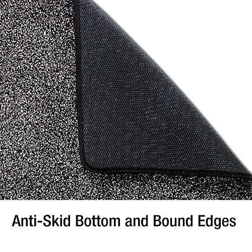 Eurow Trek N' Clean Soft & Plush Microfiber Traction Floor Mat, Super Absorbent, Fast-Drying, Anti-Slip Rug for Entryway, Kitchen, Bedroom, Traps Dirt, Mud & Water, 36 x 23.5 in, Gray and Black