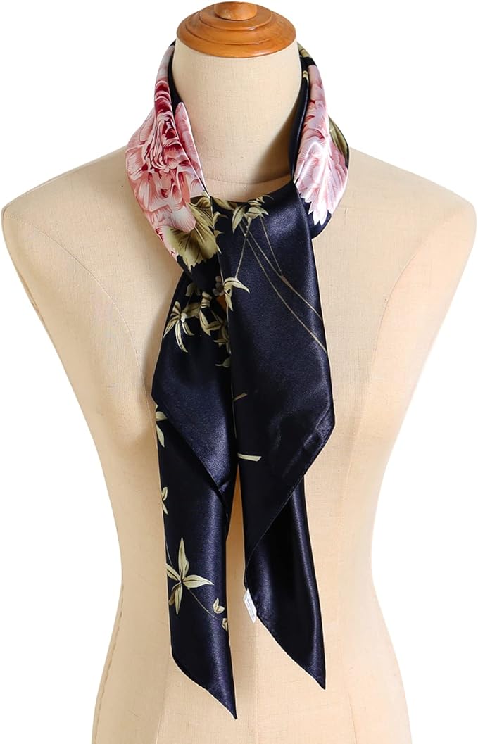 vimate 35" Square Silk Like Head Scarf - Women's Fashion Satin Scarf Bandana for Hair Wrapping at Night.