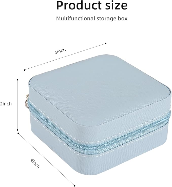 KElofoN Travel jewelry case Travel jewelry box Travel Jewelry Organizer Small Jewelry Organizer Box for Girls Women with Mirror (Sky blue-5)