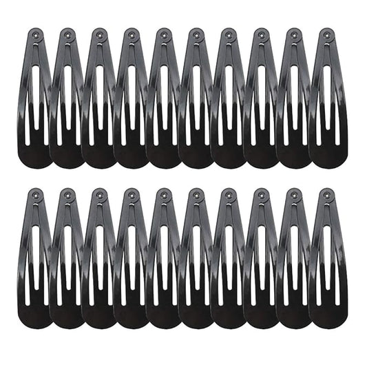 20 Pieces Black Color 2.7'' Big Size No Slip Metal Snap Hair Clips Women Barrettes Large Hair Pins