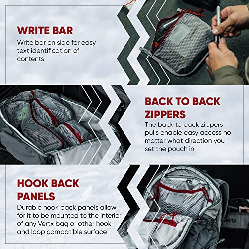 Vertx Overflow Pouches, Mesh Zipper Pouch for Tactical Gear, Backpack Accessories, Storage of Cables, Tool Kits, EDC Survival