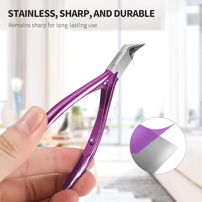 FERYES Toenail Clipper Straight Blade for Ingrown and Thick Nails - Stainless Steel and Sharp Pointed Tip Ingrown Nail Clipper – Wide Jaw Toe Nail Cutter Ingrown Tool
