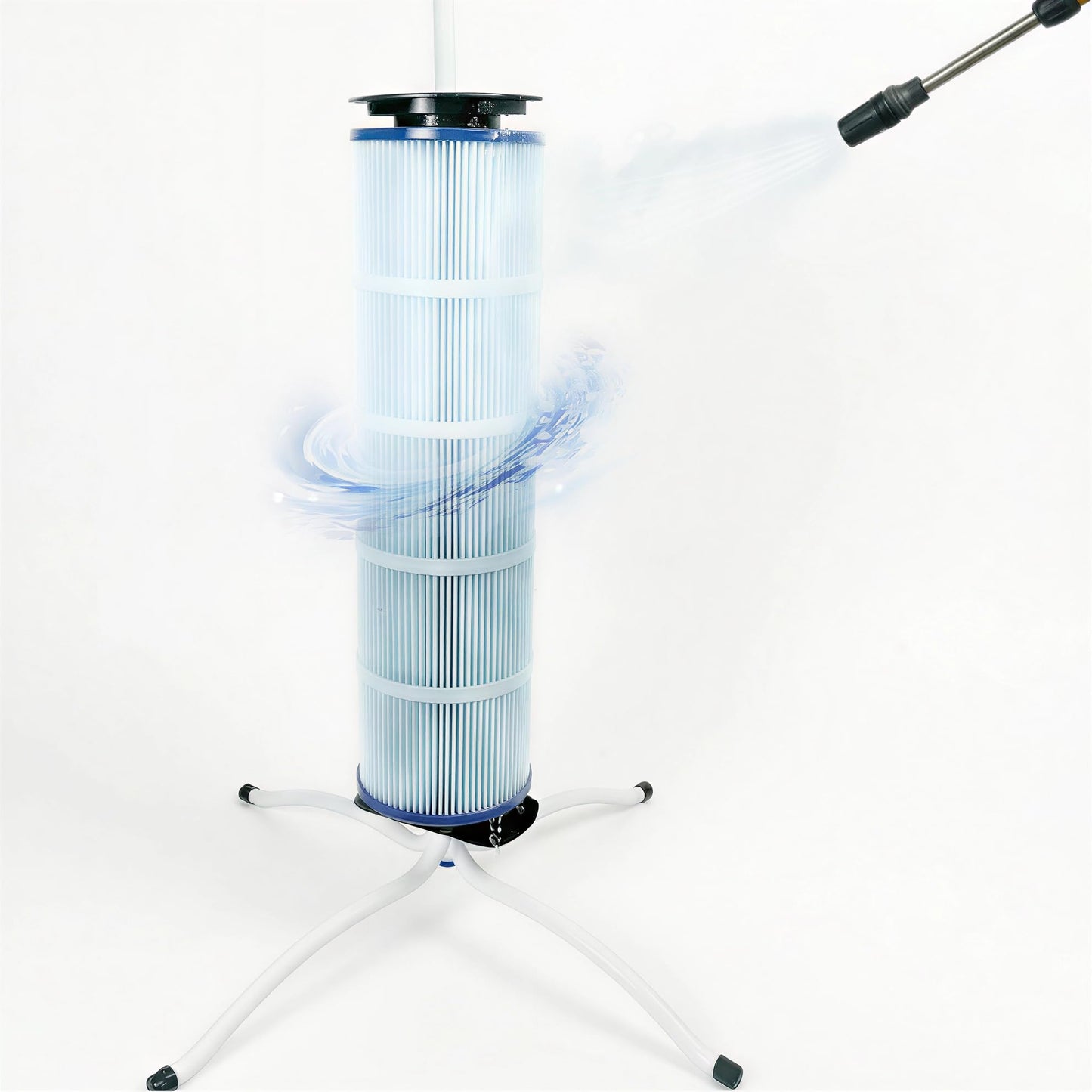 Vootenec Vertical Pool Filter Cleaner Stand Tool - Boosts Cleaning Speed, Universal Fit for 3", 4", 6" Filter Cartridges