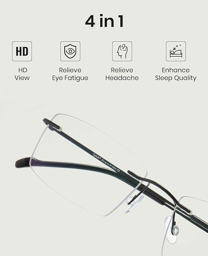 Cyxus 11g Titanium Blue Light Blocking Glasses Men Woman Ultralight Computer Gaming Office Study Eyeglasses 8602