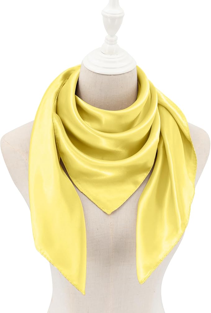 vimate 35" Square Silk Like Head Scarf - Women's Fashion Satin Scarf Bandana for Hair Wrapping at Night.