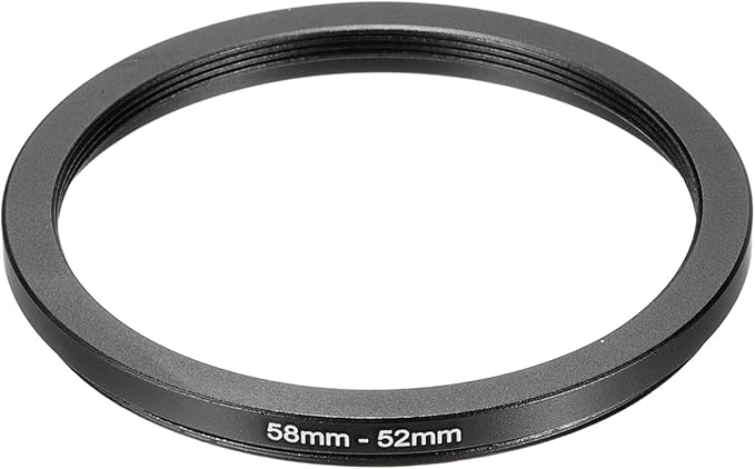 PATIKIL Step Down Ring Adapter 58mm to 52mm, Filter Step-Down Rings Camera Lens Filters Metal Ring Digital for ND IR DSLR Lenses, Black