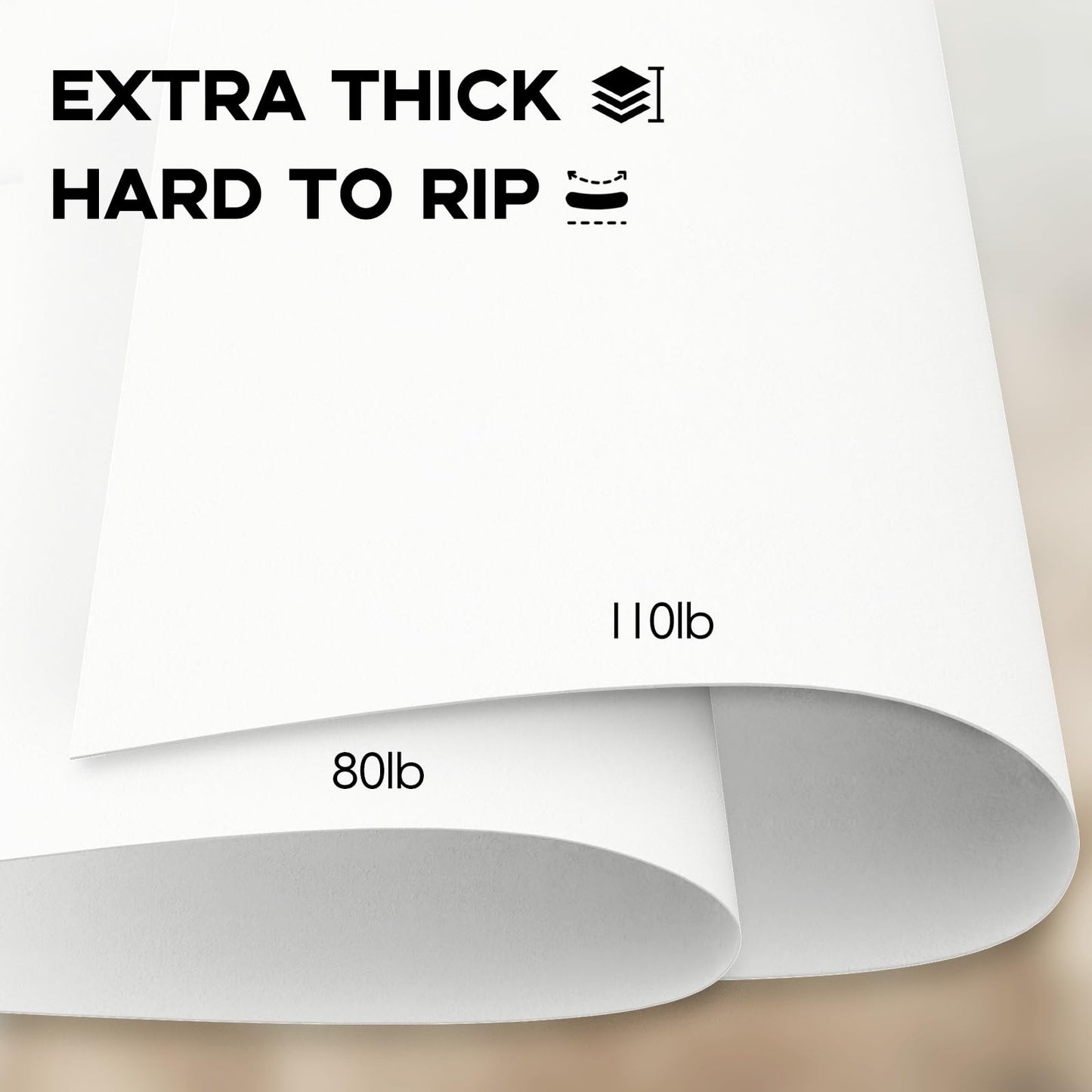 110lb White Cardstock 8.5x11, Goefun 100 Sheets Heavyweight White Card Stock 300 GSM for Invitations, Menus, Poster, DIY Card