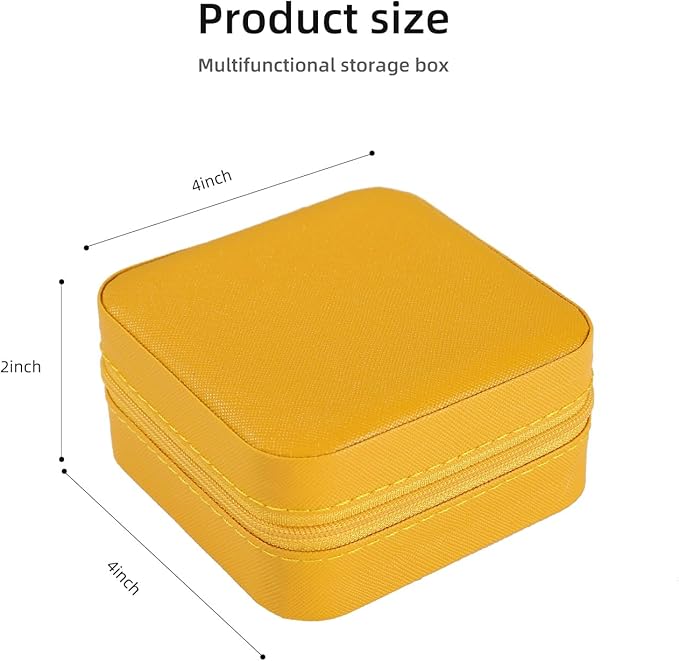 KElofoN Travel jewelry case Travel jewelry box Travel Jewelry Organizer Small Jewelry Organizer Box for Girls Women with Mirror (Yellow-5)