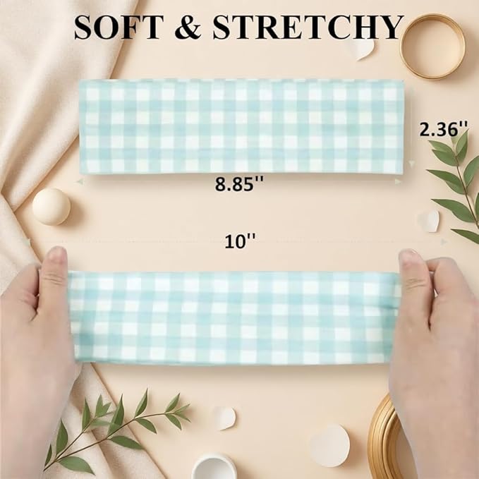 TERSE Plaid Headbands for Women Trendy Hair Accessories: Cute Head Bands for Women's Hair Fashion Hairbands 6PCS