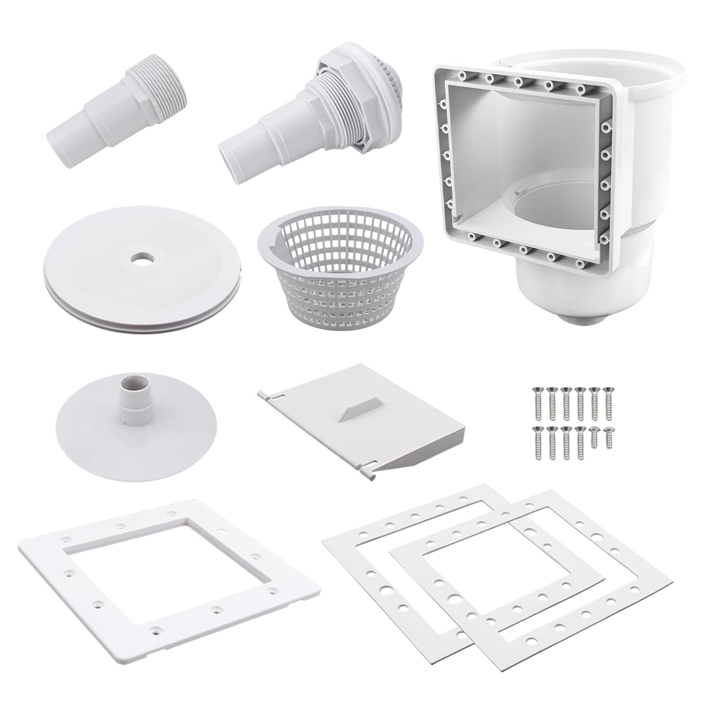 Kefly Above Ground Pools Skimmer with Accessories, Thru-Wall Skim Compatible with All Standard Pool Wall Cutouts