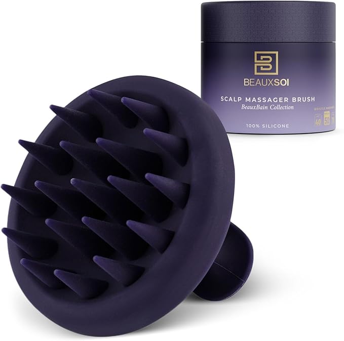 Silicone Shampoo Brush & Scalp Exfoliator - Hair Massager for Growth, Scalp Scrubber & Dandruff Brush (Medium)